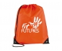 Essential Recyclable Polyester Budget Drawstring Bags - Orange