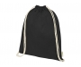 GOTS Organic Cotton Coloured Drawstring Backpacks - Black
