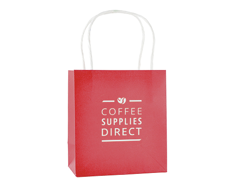 Brookvale Small Twist Handled Recyclable Paper Bags - Red