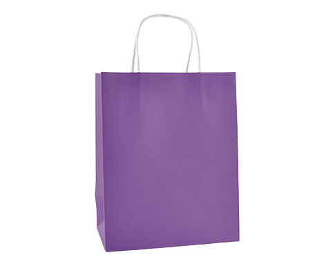Brookvale Medium Twist Handled Recyclable Paper Bags - Purple