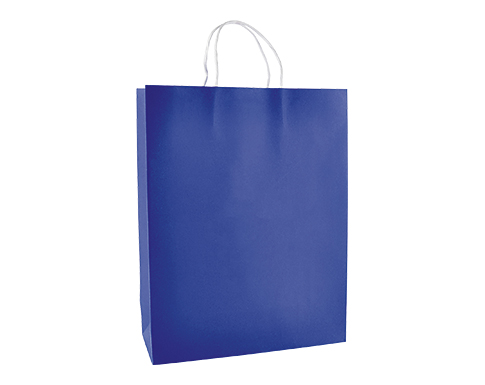 Brookvale Large Twist Handled Recyclable Paper Bags - Royal Blue