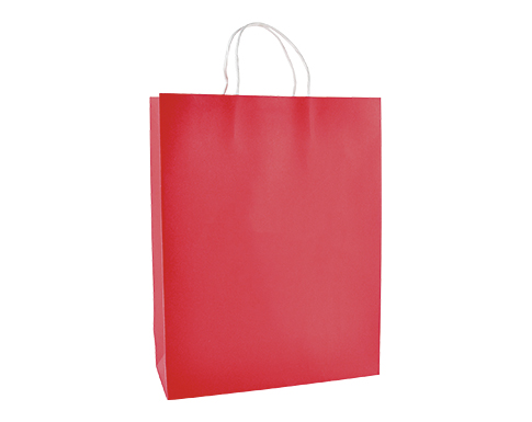 Brookvale Large Twist Handled Recyclable Paper Bags - Red