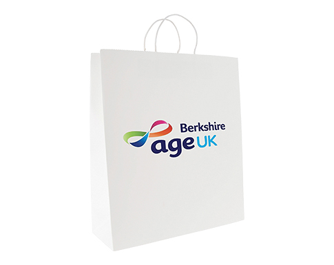Brookvale Extra Large Twist Handled Recyclable Paper Bags - White