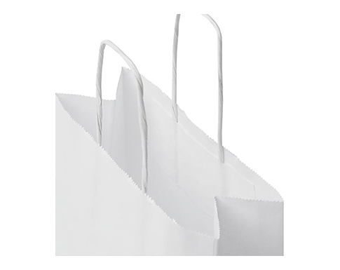 Middleham Small Twist Handled Recycled Kraft Paper Bags - White