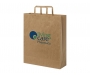 Leyburn Large Kraft Paper Flat Handled Recycled Paper Bags - Natural