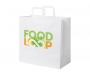Leyburn Extra Large Kraft Paper Flat Handled Recycled Paper Bags - White