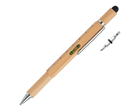 Workshop Spirit Level Bamboo Stylus Pens - Natural