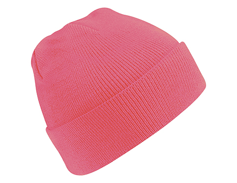 Beechfield Hi-Vis Original Cuffed Beanie Hats - Fluorescent Pink
