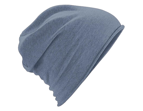 Beechfield Jersey Cotton Beanie Hats - Denim
