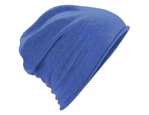 Beechfield Jersey Cotton Beanie Hats - Royal Blue