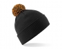 Beechfield Snowstar Bobble Beanie Hats - Black / Orange