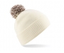 Beechfield Snowstar Bobble Beanie Hats - Off White / Mocha