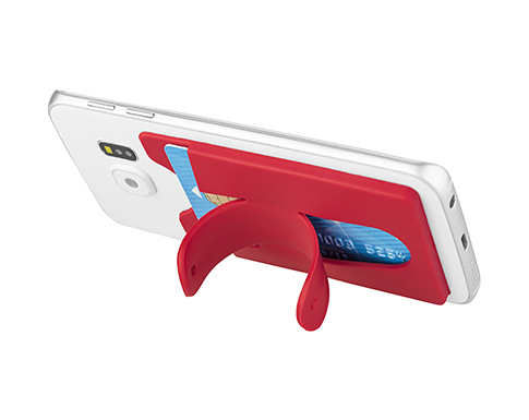 Delta Silicone Smartphone Wallets With Stand - Red