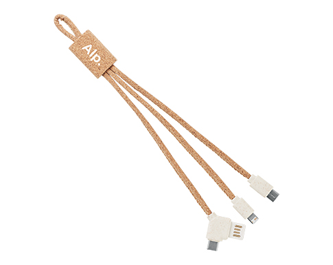 Dublin 3-in-1 Cork Charging Cables - Natural