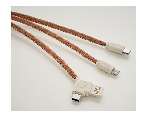 Dublin 3-in-1 Cork Charging Cables - Natural