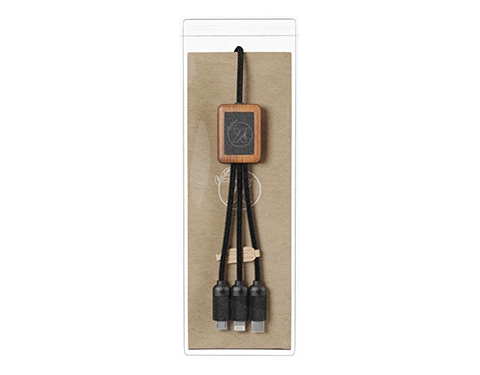 SCX Design C29 Recycled Light Up Bamboo Charging Cables - Black