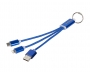 Vegas 3-in-1 Keyring Charging Cables With Keychain - Blue