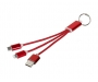 Vegas 3-in-1 Keyring Charging Cables With Keychain - Red