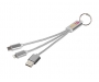 Vegas 3-in-1 Keyring Charging Cables With Keychain - Silver