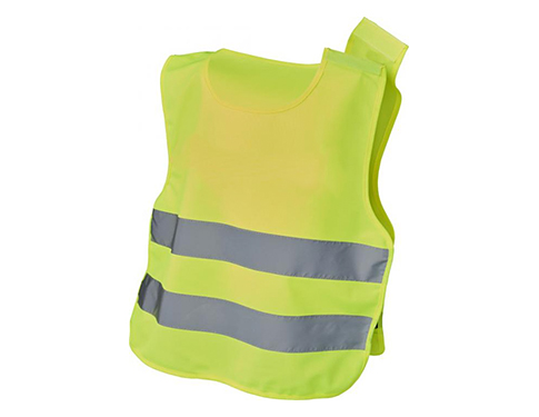 Rebel Safety Vests With Hook Loop For Kids Age 7-12 - Fluorescent Yellow
