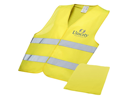 Foreman Professional Safety Vests In Pouches - Safety Yellow
