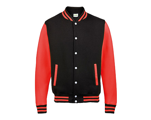 AWDis Varsity Jackets - Black / Red
