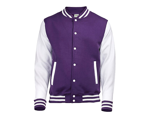 AWDis Varsity Jackets - Purple / White