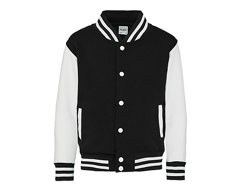 AWDis Kids Varsity Jackets - Black / White