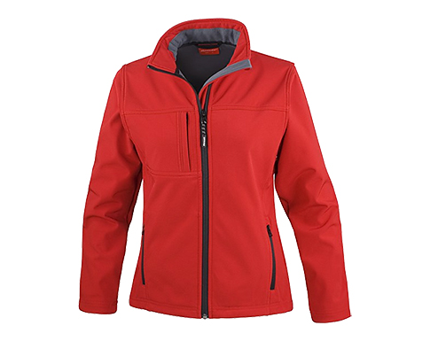 Result Classic Womens 3 Layer Softshell Jackets - Red