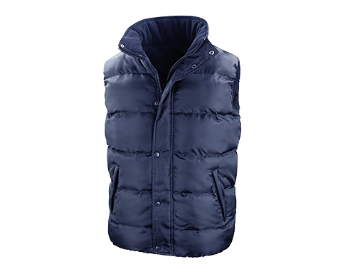 Result Core Nova Lux Padded Hooded Gilets - Navy Blue
