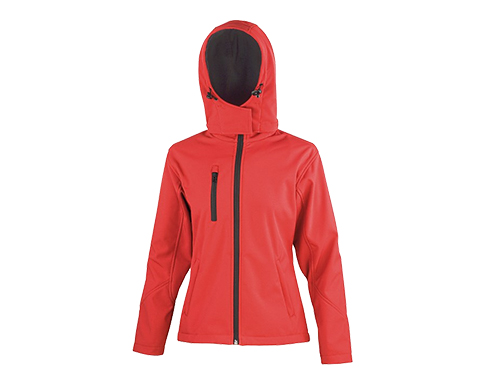 Result Core Womens TX Performance Hooded Softshell Jackets - Red