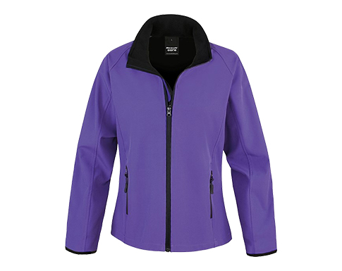 Result Core Womens Value Softshell Jackets - Purple / Black