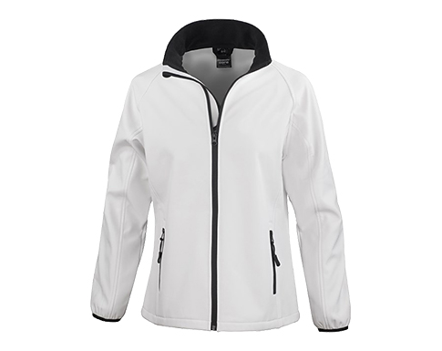 Result Core Womens Value Softshell Jackets - White / Black