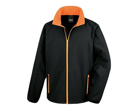 Result Core Mens Value Softshell Jackets - Black / Orange