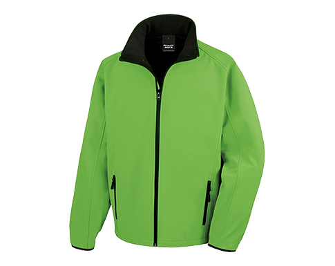 Result Core Mens Value Softshell Jackets - Vivid Green / Black