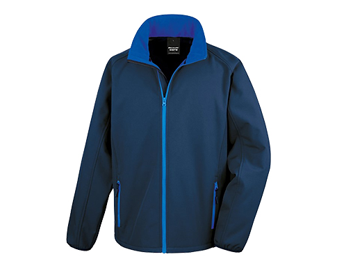 Result Core Mens Value Softshell Jackets - Navy Blue / Royal Blue