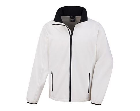 Result Core Mens Value Softshell Jackets - White / Black