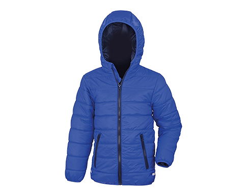 Result Core Junior Soft Padded Puffer Jackets - Royal Blue / Navy Blue