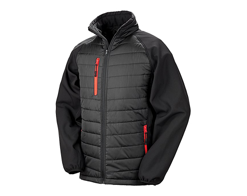 Result GRS Eco-Friendly Compass Padded Softshell Jackets - Black / Red