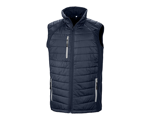 Result GRS Eco-Friendly Compass Padded Softshell Gilets - Navy / Grey