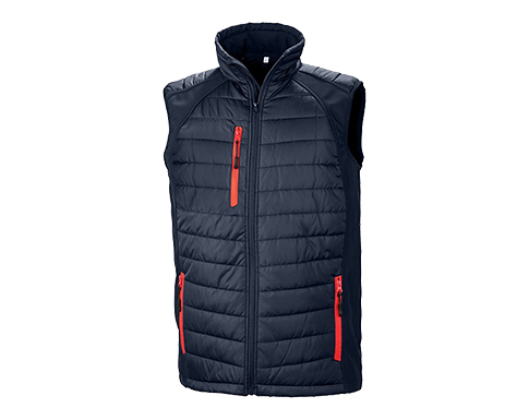 Result GRS Eco-Friendly Compass Padded Softshell Gilets - Navy / Red