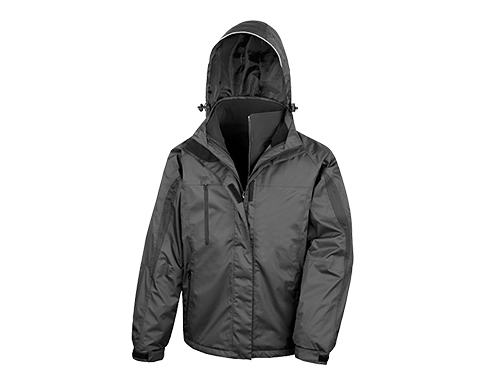 Result Mens 3-in-1 Journey Jackets With Softshell Inner - Black