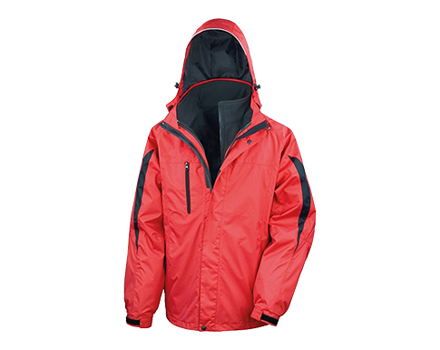Result Mens 3-in-1 Journey Jackets With Softshell Inner - Red
