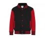 AWDis Kids Varsity Jackets - Black / Red