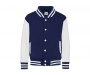 AWDis Kids Varsity Jackets - Oxford Navy / White