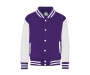 AWDis Kids Varsity Jackets - Purple / White