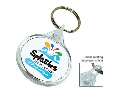 Branded Deluxe Smart Fob Circular Plastic Keyrings
