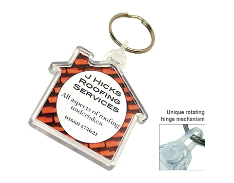Deluxe Smart Fob House Plastic Keyrings - Clear