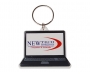 Branded Laptop Shaped Recycled Plastic Keyrings