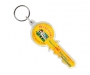 Branded Key Shaped Acrylic Plastic Keyrings